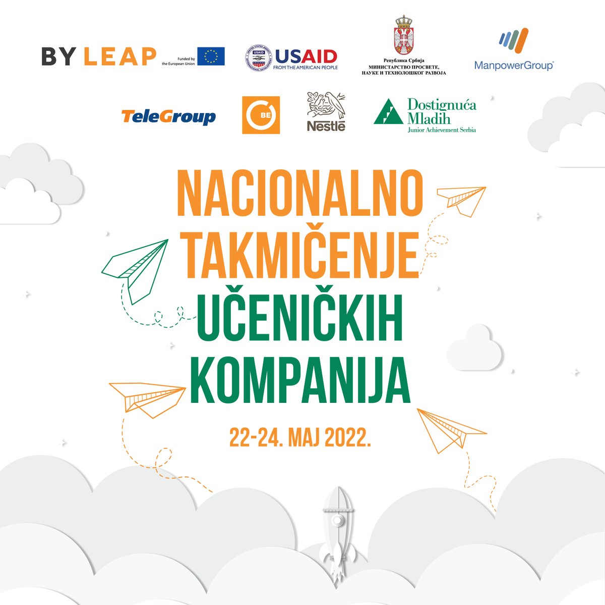 🚀Danas počinje Nacionalno takmičenje učeničkih kompanija🚀
20 srednjoškolskih timova izložiće svoje proizvode i usluge, a najbolji će predstavljati Srbiju na evropskom finalu u Talinu!