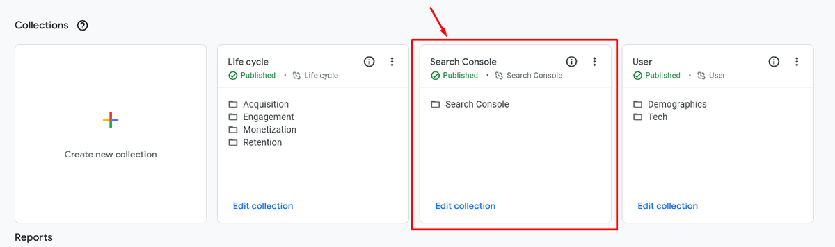 glenngabe's tweet photo. How to Connect Google Search Console to Google Analytics 4 and unlock two organic search reports

And if you connected GSC already, but it's now showing in the default reports in GA4, make sure you publish the Search Console Collection in your library:  https://t.co/ZdJBGQ938F https://t.co/AYGMBwmsHR