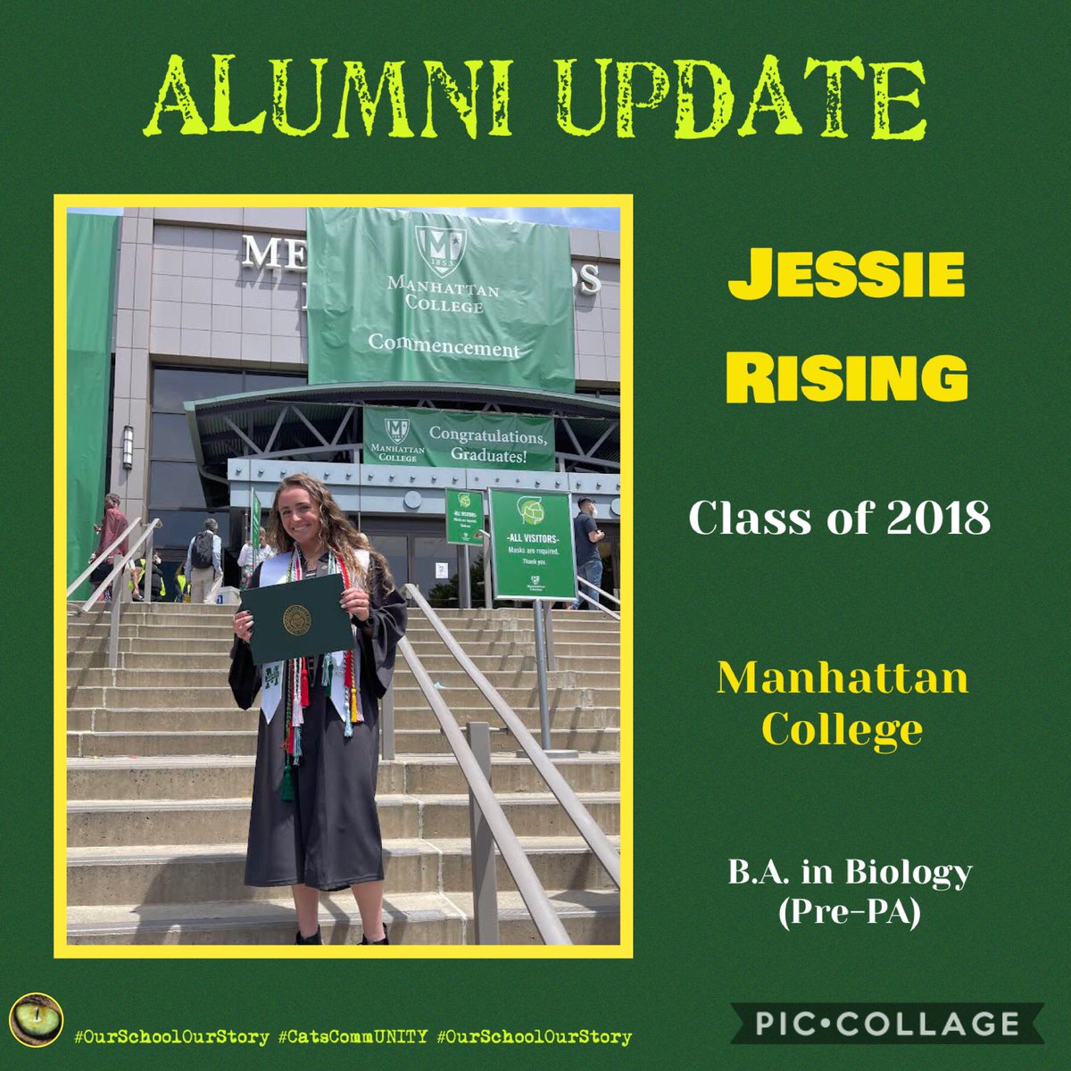 ALUMNI UPDATE: College Graduations 2022 
Jessie was the Valedictorian Of Manhattan College’s Class Of 2022!
Once a WILDCAT, always a WILDCAT!
#EyeOnThePride #CatsCommUNITY #OurSchoolOurStory <a href="/PinelandsPride/">Troy Henderson Pinelands High School</a> <a href="/pinelandsjhs/">Pinelands JHS - Eric Pschorr</a> <a href="/GoJaspers/">Manhattan Jaspers</a>