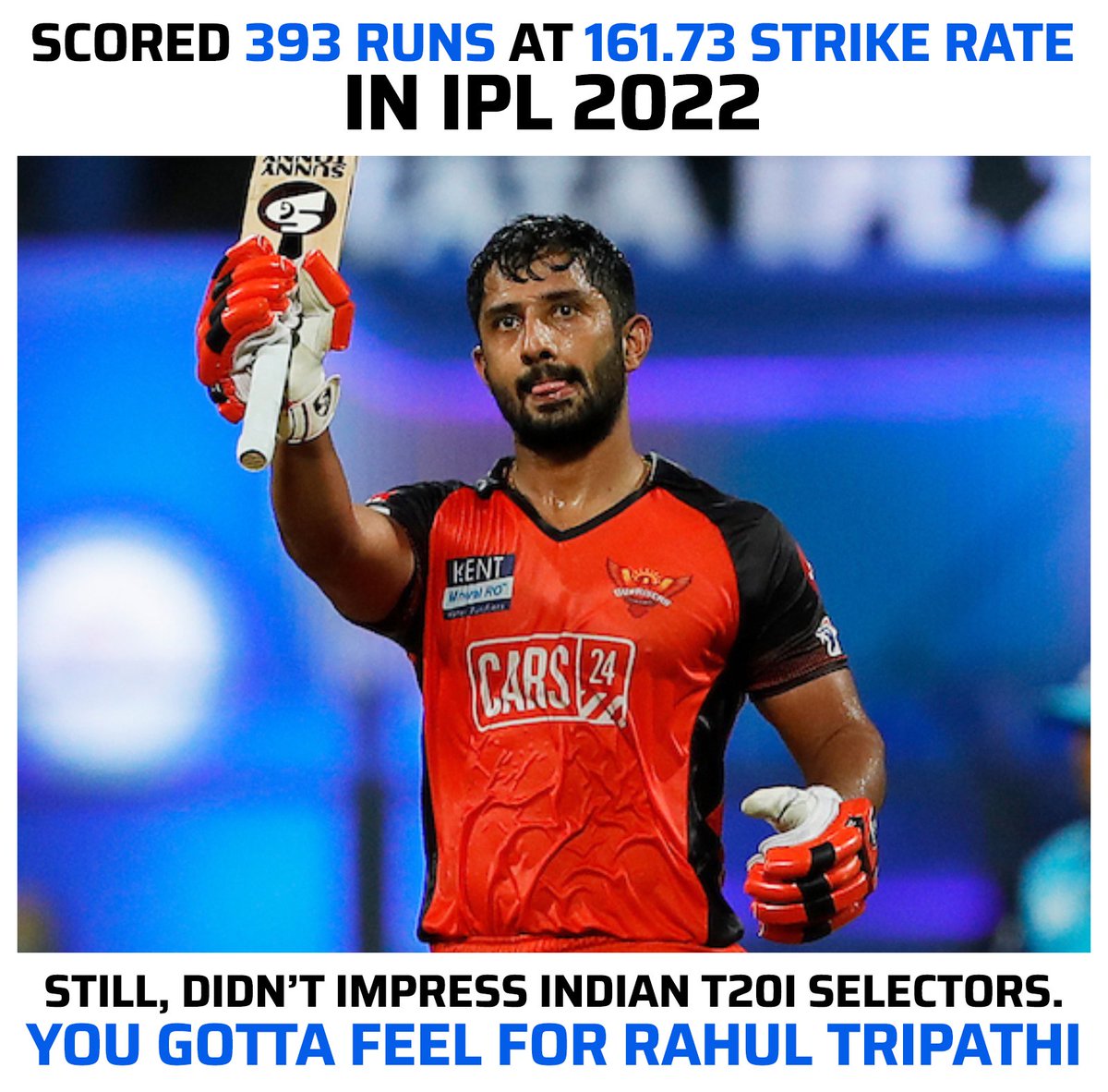 Rahul Tripathi has been once again snubbed from India's T20I squad.

📸: IPL/ BCCI