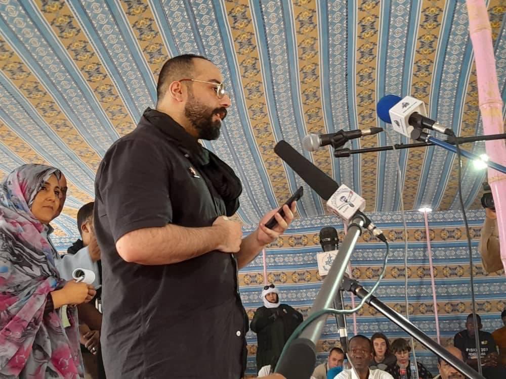 📸 El Presidente de la República Saharaui, Secretario General del Frente POLISARIO Brahim Gali recibe a las delegaciones internacionales que participan en el X Congreso de la UJSARIO. 👇🏽