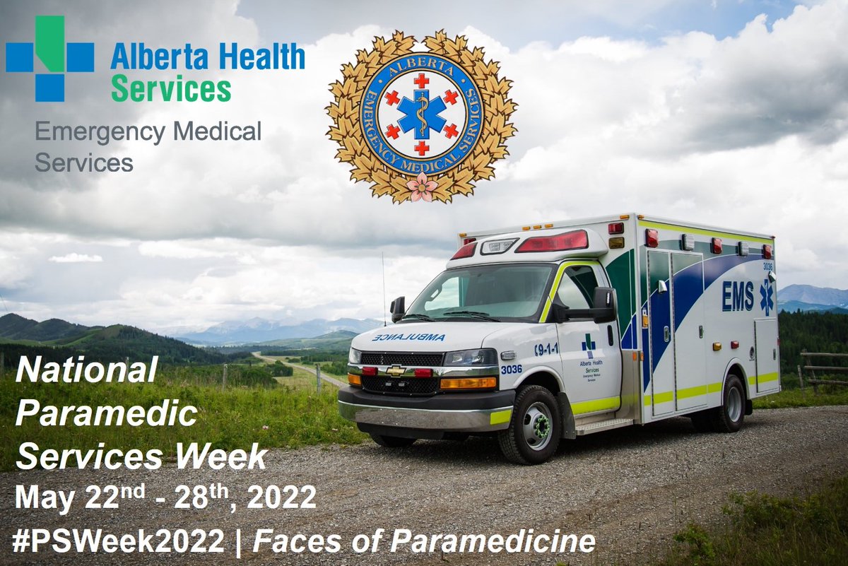 EHS_Alberta's tweet photo. It’s #NationalParamedicServicesWeek! Get to know #YourEMS all week at live events and online. This year’s national theme is ‘Faces of Paramedicine’. Watch here for details. #PSWeek2022 https://t.co/S5GD96qqWf https://t.co/LgLrNLaexT