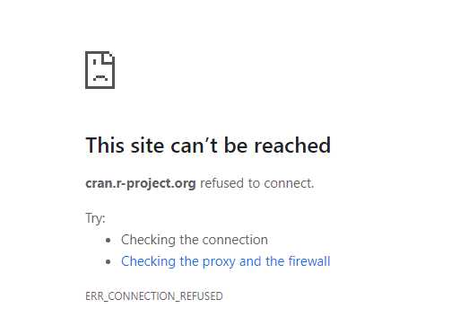 EconDS48's tweet photo. CRAN down? #RStats https://t.co/fdSVoO1GUW