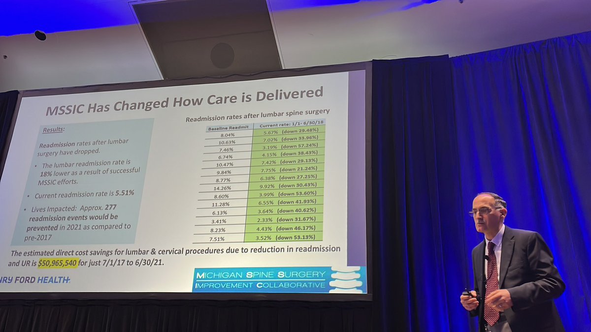nsurgchick's tweet photo. Muwaffak Abdulhak sharing the #impact of #MSSIC to improve spine patient care @HenryFordNeuro #SNSDetroit2022 @SNS_Neurosurg https://t.co/6Eyc6L30MN