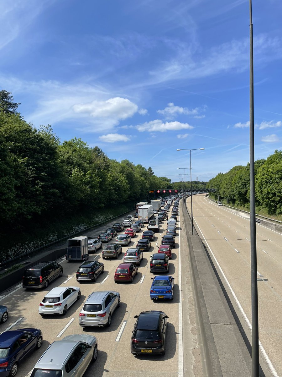 simonhutton's tweet photo. Avoid #M25 as standstill traffic for miles either side of #B2032 must be an #accident #Traffic glad I’m cycling 😉 https://t.co/0a6V4idpHP