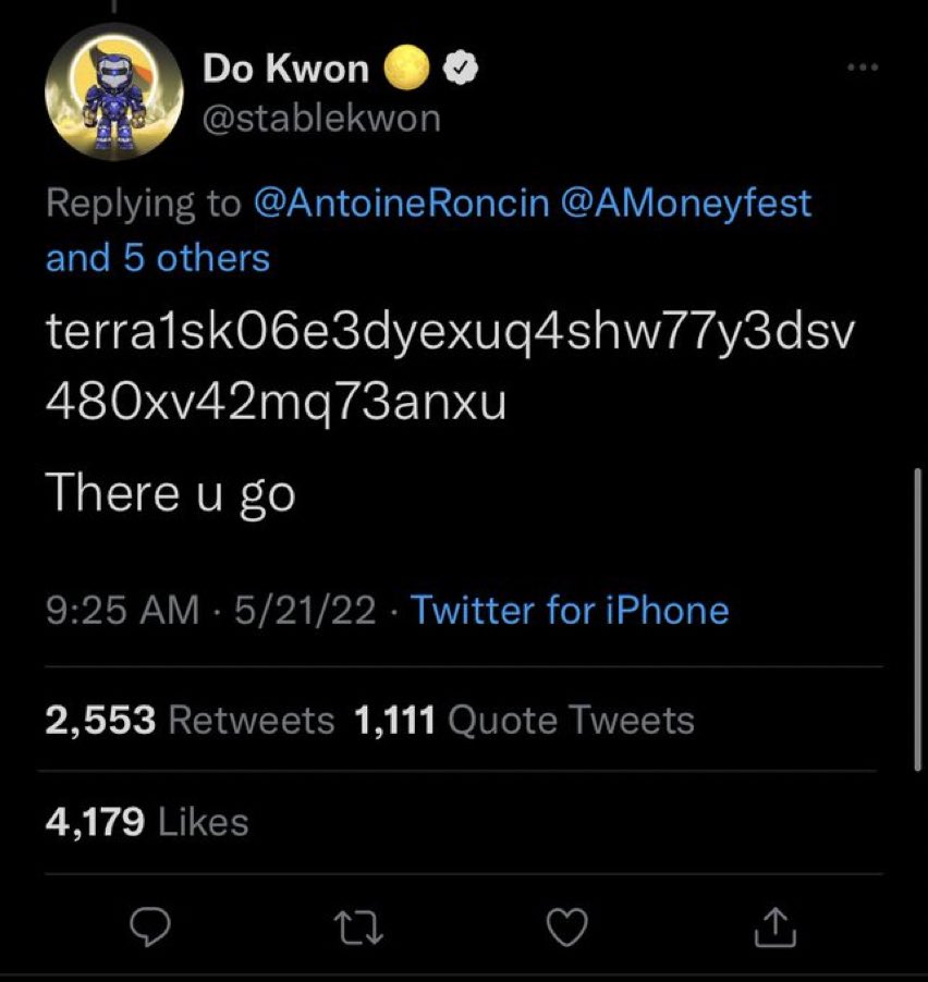 #lunaburn $LUNA <a href="/terra_money/">Terra 🌍 Powered by LUNA 🌕</a> <a href="/stablekwon/">Do Kwon 🌕</a> @CryptoKing_NFT