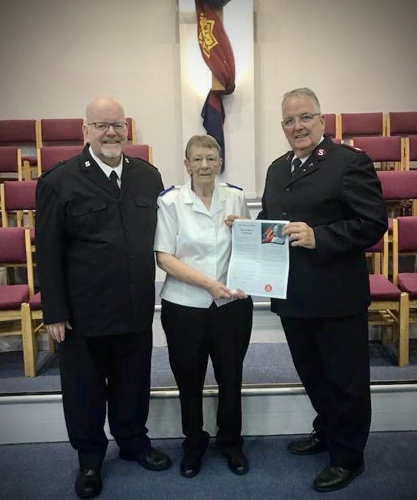 This morning we welcomed Pam O’dell as the newest soldier of the <a href="/salvationarmyuk/">The Salvation Army</a>. We prayer for her as Pam takes her next chapter with her journey with God. #ChathamSA #TheSalvationArmy Come and see us next Sunday at 10am led by Major <a href="/FabPayne21/">Ian F Payne</a>.