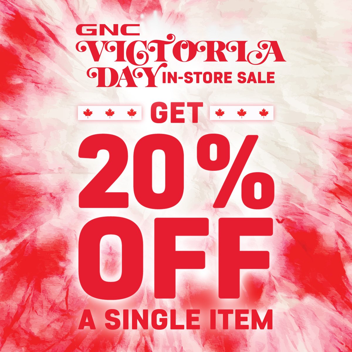 Celebrate Victoria Day with 20% offˇ any single item 
IN STORE this weekend ONLY!

Shop now thru 5/23
