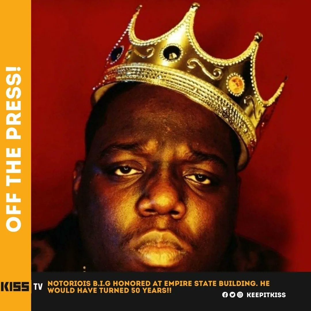 KeepItKiss's tweet photo. #NotoriousBIG, was yesterday honored at the Empire State Building in NewYork. It was well lit up with red & white & featured a spinning crown on top to honor #BiggieSmalls Legacy.
The city has declared 21st May, as Christopher Wallace Day. #OffThePress #KeepItKiss #BIG50 #Biggie https://t.co/5IyLGOXaVi