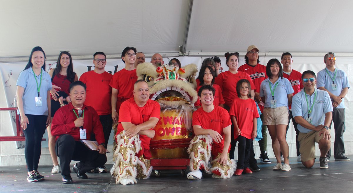 DanHanson's tweet photo. Kwan family Lion Dance team, CAF Exec Committee and Cleveland Guadians Steven Kwan and Yu Chang #caf2020cle @CleGuardians https://t.co/gdHYQJxsob