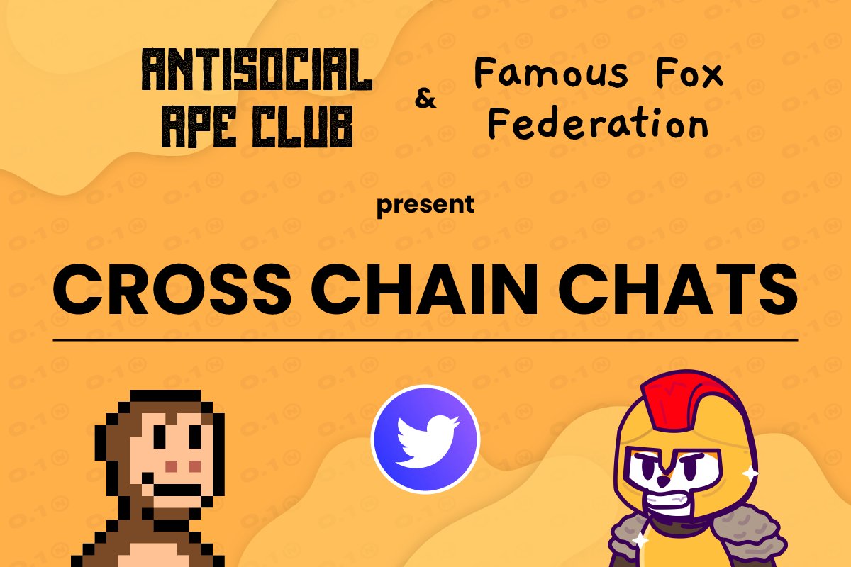 ASAC_NFT's tweet photo. Join us for the first episode of Cross Chain Chats with @FamousFoxFed 

Tuesday, May 25 at 20:00 EST
https://t.co/f2iq8hpSAJ https://t.co/cPZqdRMDfG
