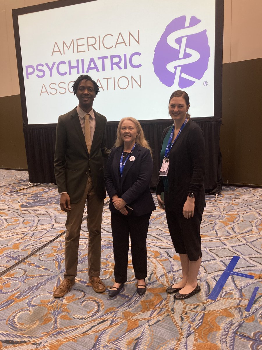 Representing Texas at APA and standing next to our new recorder Steven Starks MD and our Area 5 RFM representative Kaylee Davis-Bordovsky MD. ⁦<a href="/FedTXPsych/">Federation of Texas Psychiatry</a>⁩ ⁦@TarrantCMS⁩ ⁦@APAPsychiatric⁩ ⁦<a href="/DrDixonFtW/">Brian J Dixon MD</a>⁩<a href="/SamirNangia/">Samir Nangia MD CPE ACC</a>⁩ ⁦⁩ ⁦⁦@TCUMedSchool⁩