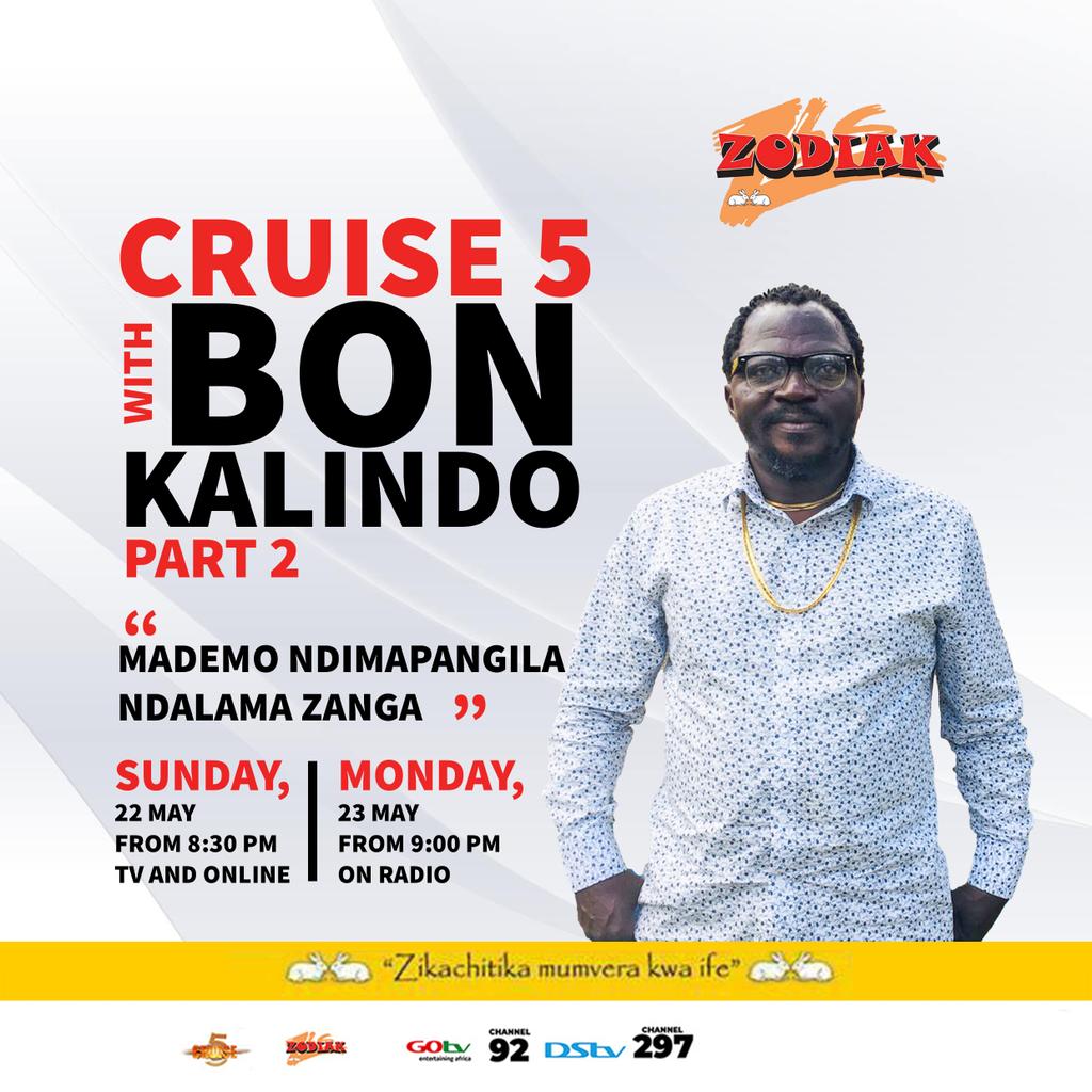 It's not over until it's over. Here we go with Part 2 of #Cruise5 with #BonKalindo (#Winiko). Tune in to #ZodiakTelevision at 08:30 PM today.