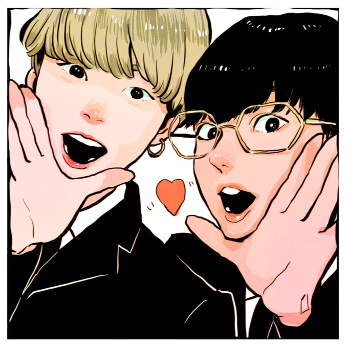 初めて描いたよヤンコチ#btsfanart #SUGA #JUNGKOOK 