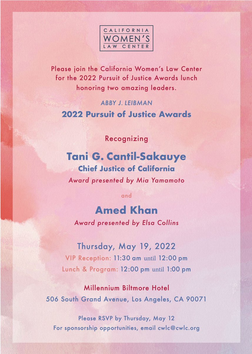 Congratulations to our founder Amed Khan who has been awarded the 2022 Pursuit of Justice Award by the California Women’s Law Center (CWLC) for his “unwavering commitment and personal sacrifice in helping those seeking safety and shelter”. 
<a href="/CWLC_la/">California Women's Law Center</a>
#ElpidaHome #justice #activist