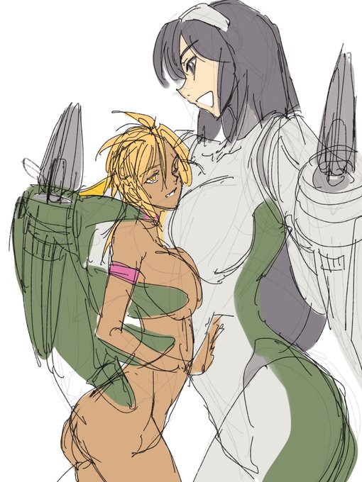 ギフト用スケッチの纏めと次回リクエストのケンタウロスロボ娘さんカスタムタイプのスケッチです。 