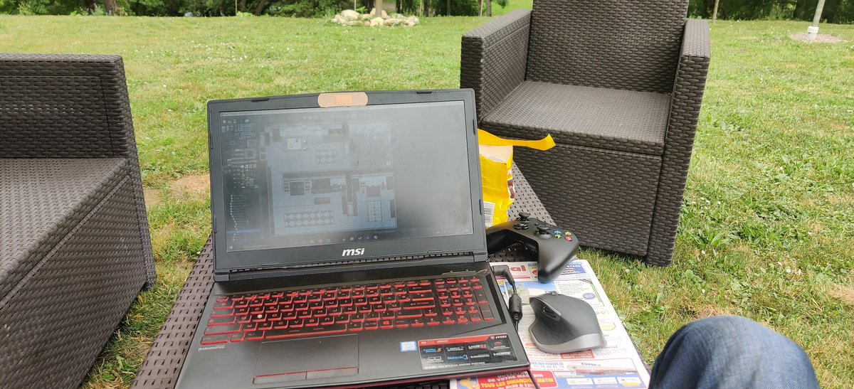 SVGameDev's tweet photo. Working on my #RPG #DaysOfDespair outside.
I love doing this.
#IndieDev #IndieGame https://t.co/gSpBDUqfNW