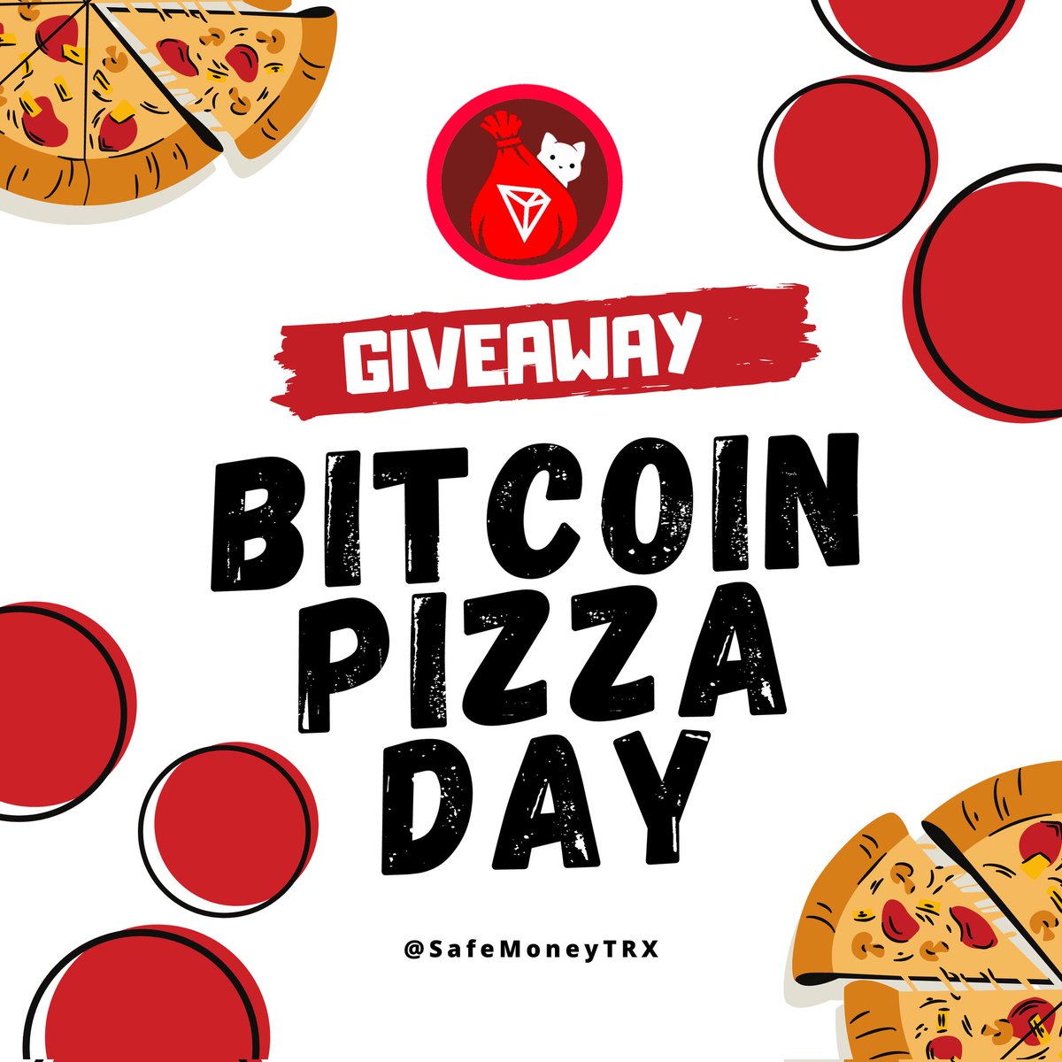SafeMoneyUP's tweet photo. Happy #BitcoinPizzaDay.

🎉Share to win 100,000,000,000 SafeMoney!

1) Follow @SafeMoneyTRX

2) Comment something good about crypto with Happy Bitcoin Pizza Day from #SafeMoney. https://t.co/N44AmZXTLD