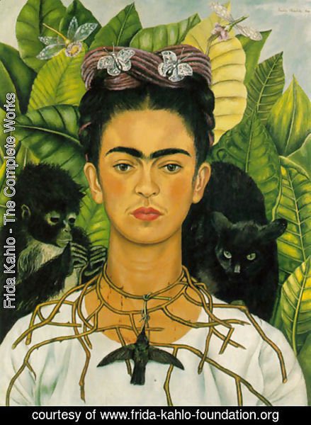 WickliffeArt's tweet photo. Kristina’s illustrated twist on a famous Frida Kayla painting for her Art II final project.. a very fun version.. #artII #art #highschoolart #highschool #finalproject https://t.co/5b4AmjvjZj
