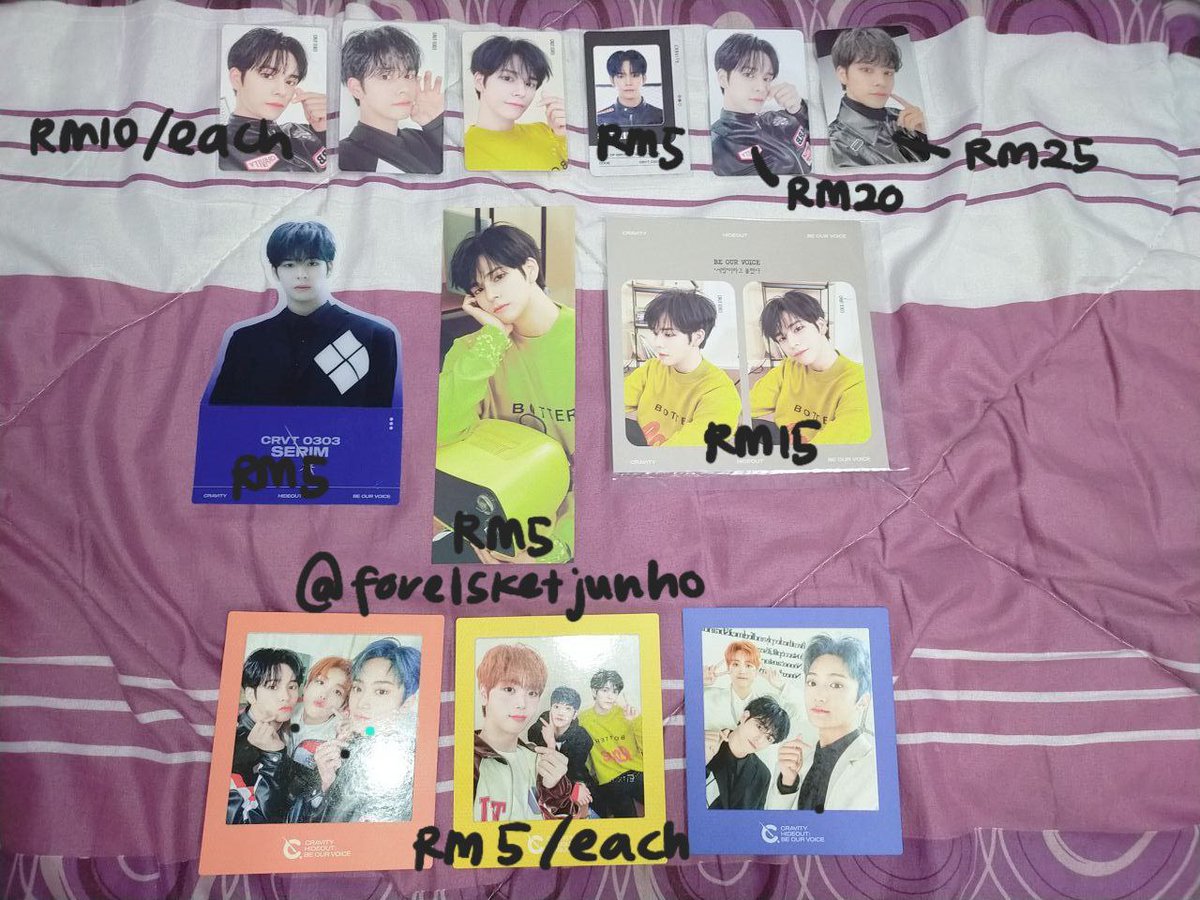 forelsketjunho's tweet photo. help rt | wts 🇲🇾 only

🎈price stated in the picture exclude postage
🎈no rush postage
🎈dm to buy/more picture
🎈rts : not collecting anymore 😔

#pasarcravity @crvttradeMY https://t.co/unv7w5V3fu