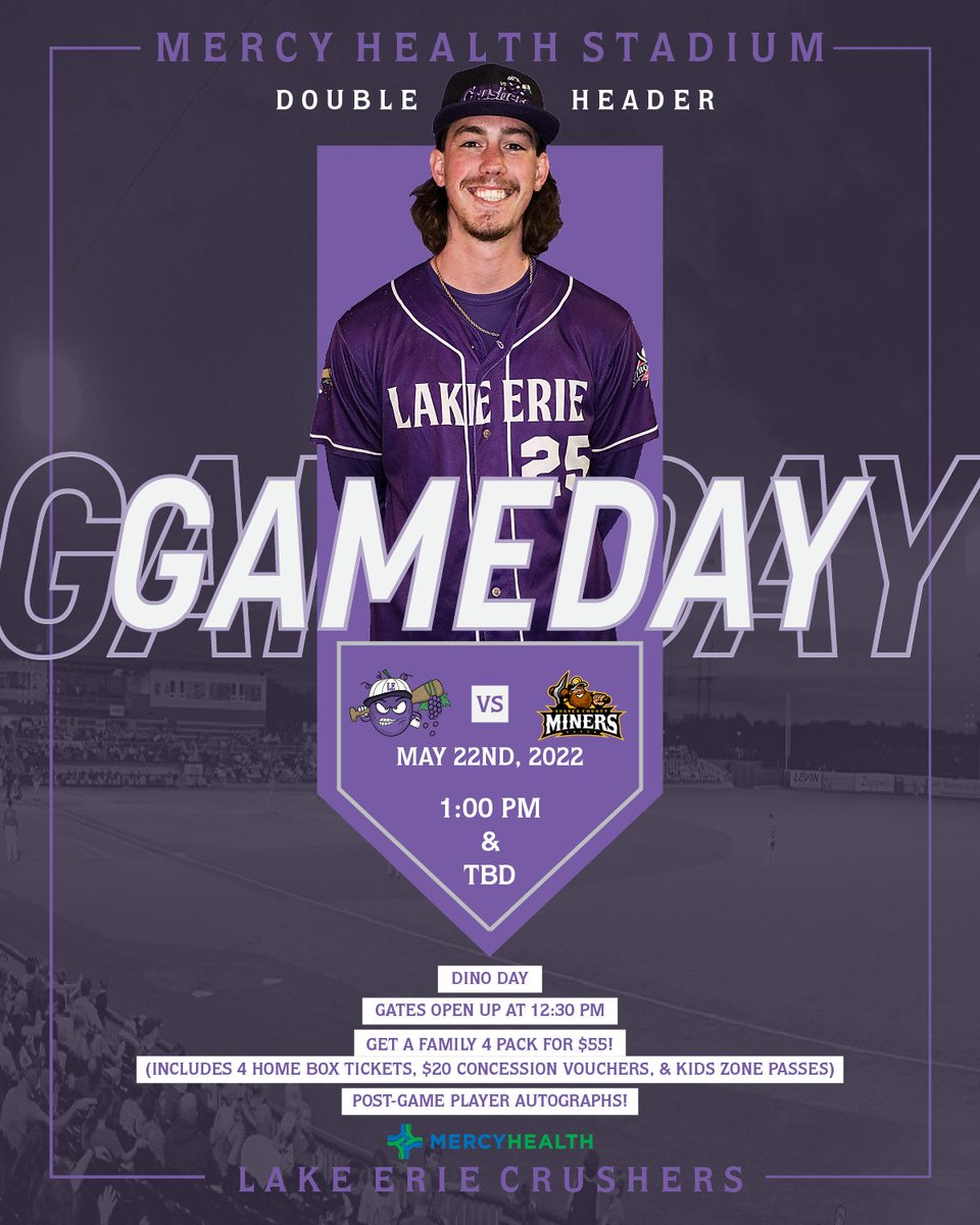 LECrushers's tweet photo. We are GAMEDAY ready! Join us for our Dino Day, where our special guests, Patchy and Fern will be roaming the concourse from 1:30-2:30PM! 
Gate Open: 12:30PM 
First Pitch: 1PM

Purchase Tickets Here: https://t.co/yKUw38vARB

#LakeErieCrushers #Dinosaurs #ChasingGrapeness #Ohio https://t.co/nczLrwiVqv