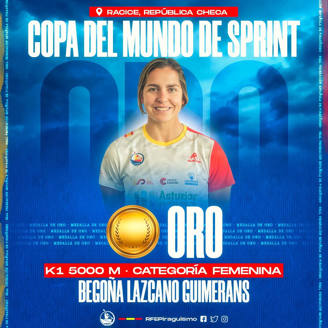 ¡VAMOOOOOS! 🔥 Begoña Lazcano se cuelga la MEDALLA DE ORO en el K1 5000. 

Nuestra palista ha dominado de principio a fin la prueba. 

¡Qué derroche de potencia! 💙 #SomosPalistas