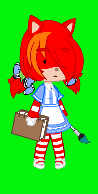 This hedgehog OC is now a part of my Gacha Creations (I even made her in a Wendy Outfit XD, she has no glasses because I didn't feel like adjusting glasses for 20 hours.)
