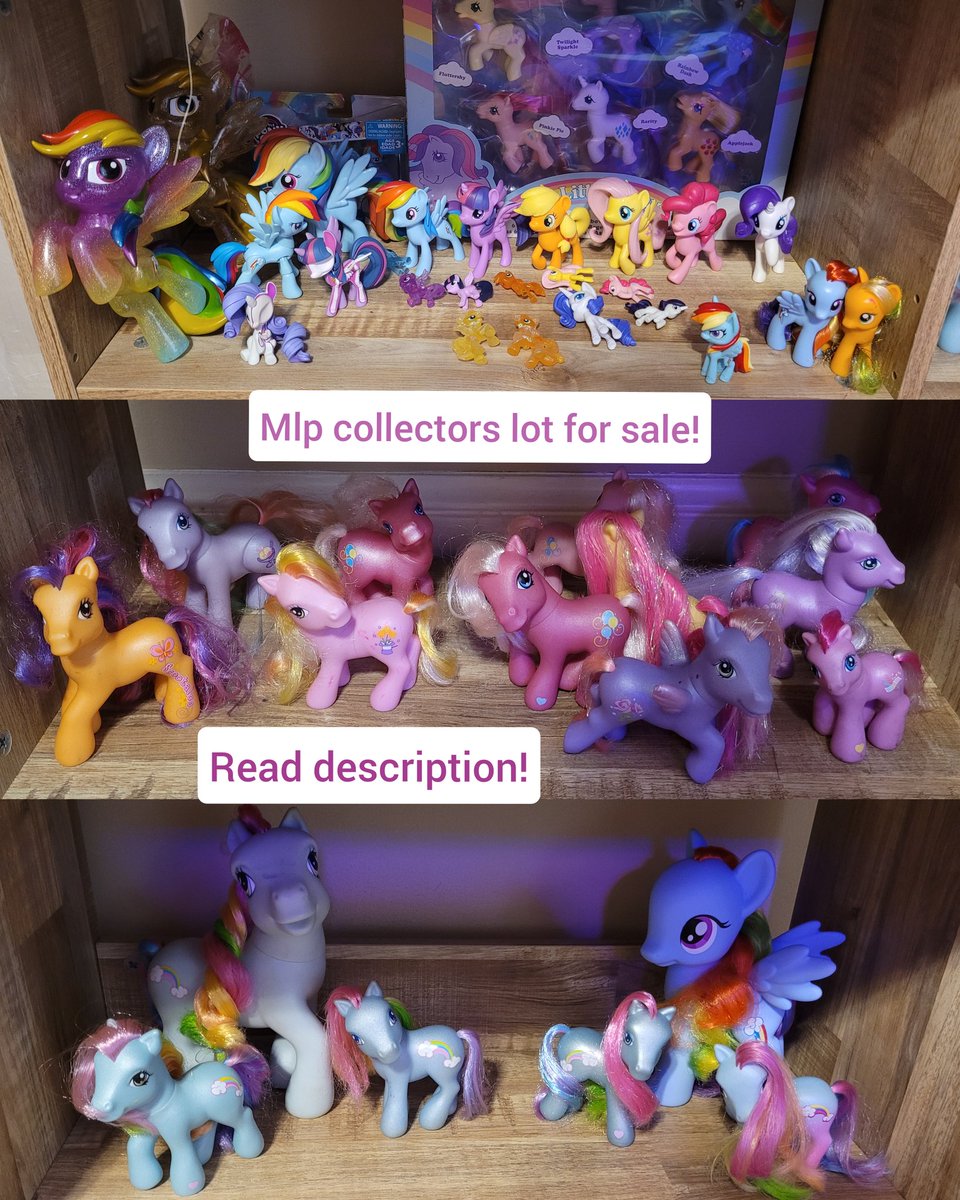 lichendeer's tweet photo. OPEN
Each shelf: $75
Entire lot: $200 (save $25)
Shipping in the US will be $25
-
#mlpcollector #mlpcollection #mlpforsale #mlpfigure #toycollector #toysforsale #forsale #collectorsitem #stuffforsale #mlp #mylittlepony #mlpfim #mlpart #mlpoc #mlpadopt https://t.co/Beq18dBV0F