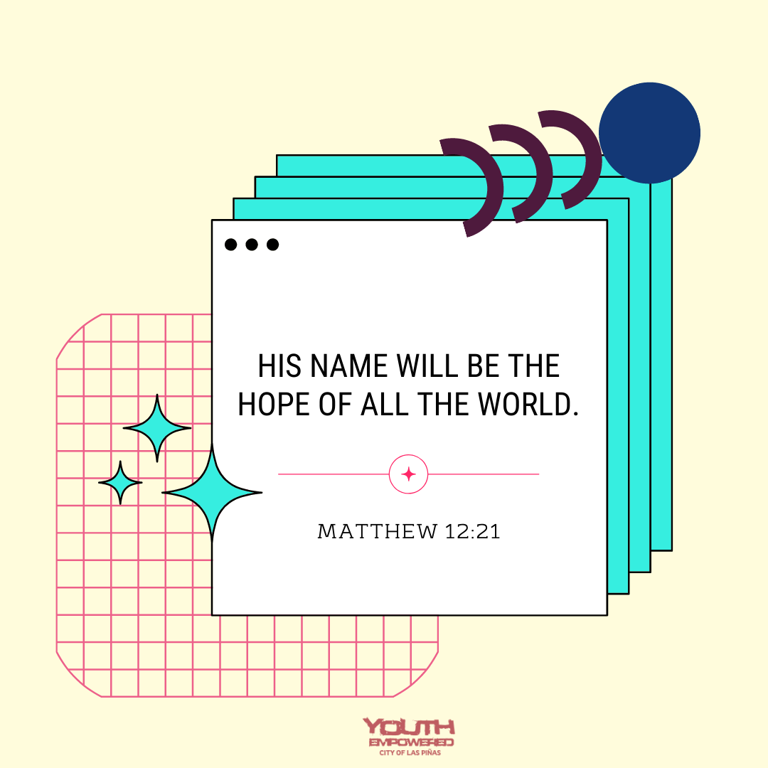 YELaspinas's tweet photo. "Never lose hope! GOD has a plan for the world. Believe that everything that happens is part of the GREAT plan of the LORD for us." 🙌🤍

#YELasPiñas #HopeInGOD https://t.co/zsMBGIk63F