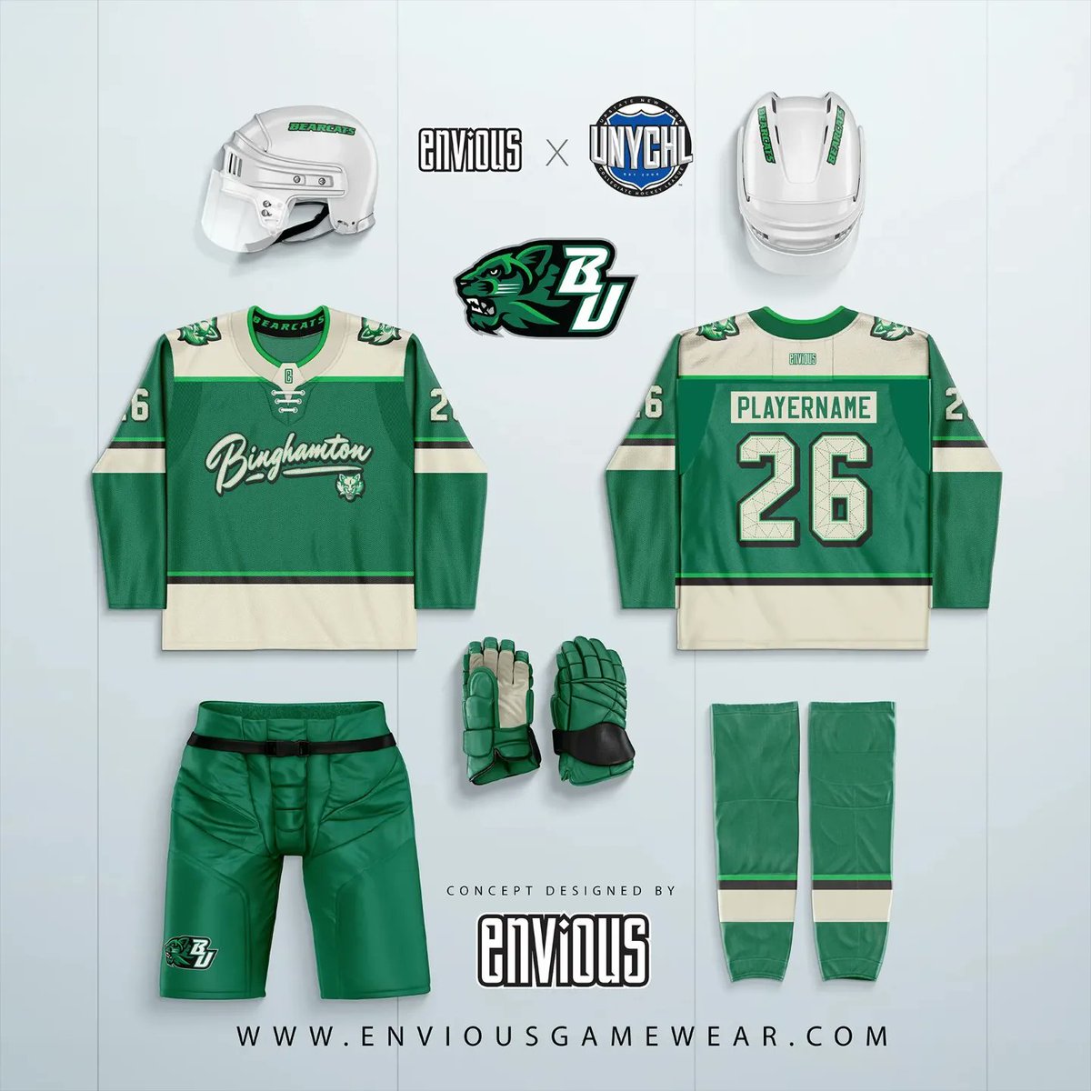 enviousgamewear's tweet photo. We're series releasing concepts for @unychl teams.
We're starting out with @BingUHockey
Interested in a concept? Ready to order your next set of team gear? DM or email us!
THE uniform sponsor of UNYCHL
@CHFhockey #beENVIOUS #cawlidgehawkey
https://t.co/cK8pqrxDeK https://t.co/6eAtjxbcty