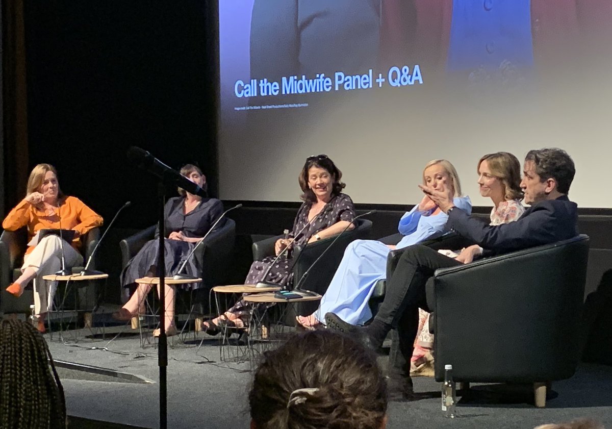 Terrific @CallTheMidwife1 panel event @BFI this afternoon with @StephenMcGann @LauraMain1 @helen_george #HeidiThomas #PippaHarris.