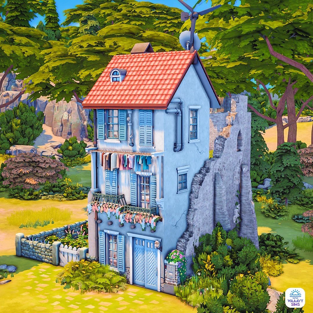 waaavysims's tweet photo. Here’s my latest #ArtToBuild! Inspo art by franki02 on DeviantArt🎨 This is a 1 bedroom, 1 bath townhouse nestled among the ruins🌿 More photos in the comments! #TS4 #ShowUsYourBuilds https://t.co/AeqRQa6hTe