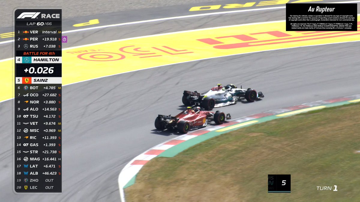 AuRupteur's tweet image. Hamilton P4, il récupère son mojo !!! #SpanishGP #F1