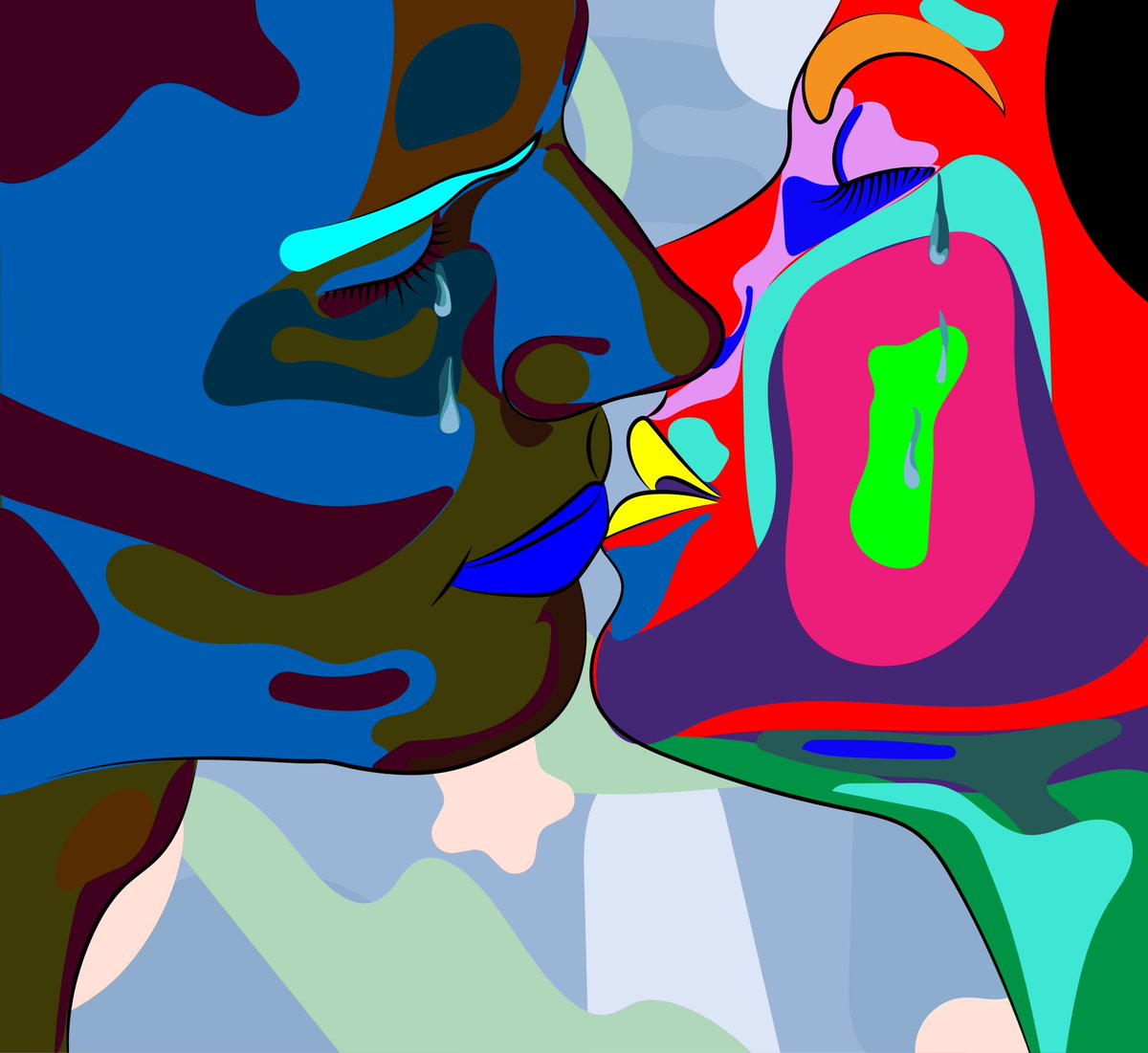 Title of this piece : The Last Kiss. On sale for 0.1 Eth on <a href="/opensea/">OpenSea</a> !
#nftart #Bitcoin #Binance #NFTs #NFT #Solana