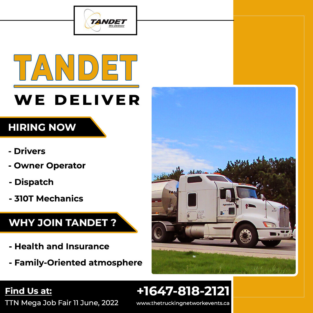 TTNDailyTweets's tweet photo. Tandet is looking for new talent to join their team. Meet their recruiters face to face and submit your resumes on June 11 at @TTN Mega Job Fair in Transportation Industry.
Participate to enter lucky draw of $5000.
Register here : https://t.co/3jSQuFwAjb
#jobhiring #azdrivers https://t.co/JU88Fywn6g