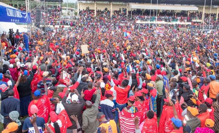 BABA na MAMA at Ole Ntimama Stadium,Narok.
Raila and Ruto
#AzimioLaUmoja 
#BabatheFifth 
#Inawezekana 
#Azimio