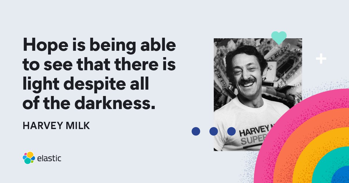 elastic's tweet photo. Today we recognize the incredible legacy of LGBTQ+ rights activist Harvey Milk, who dedicated his life to creating a more inclusive and accepting world. #HarveyMilkDay https://t.co/Ox6kT6tQfs