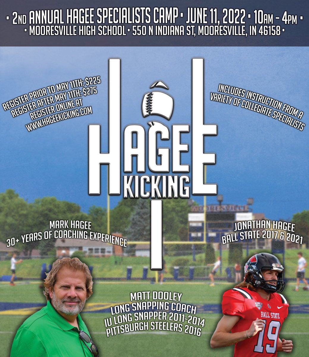 HageeKicking's tweet photo. A little less than 3 weeks until the Hagee Kicking Camp! Sign up online at https://t.co/3LdoYGYkdr! #HageeKicking https://t.co/VcpGFmBf2g