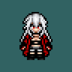 #pixelart #ドット絵 
リメイク版ライブアライブを参考に打ったうちの子のシアンちゃんドット! 