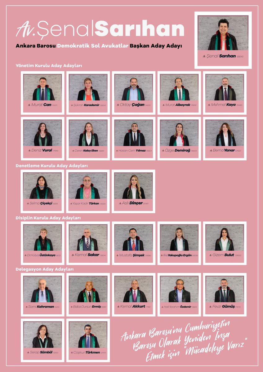 Ankara Barosu'nu Cumhuriyetin barosu olarak yeniden inşa etmek için #Mücadeleyevarız