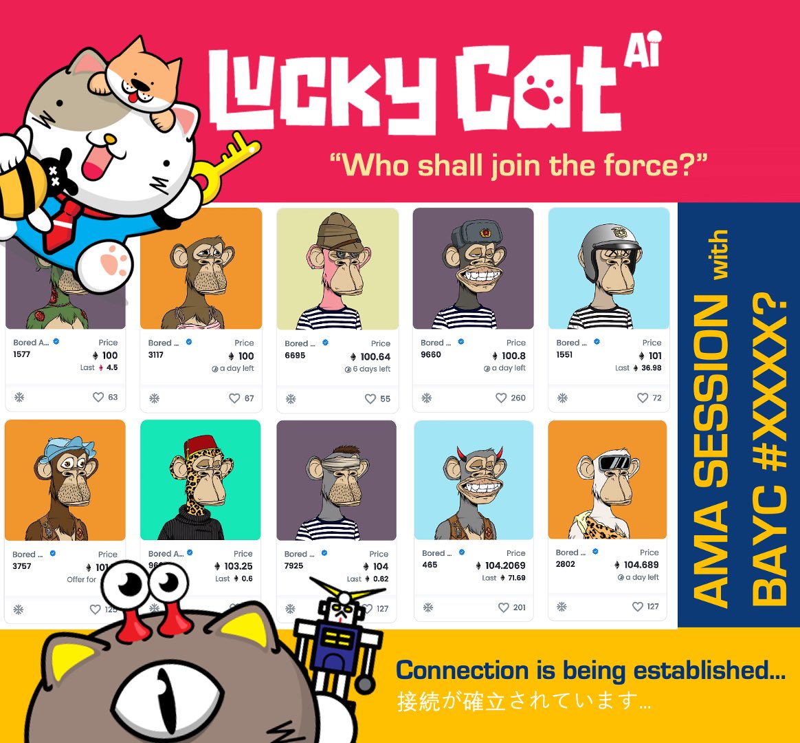 Who will be the mysterious guest? Stay tuned to find out!✨

Discord: discord.gg/gcmfkkP8X3

#luckycat
#lucky #cat #NFTs
#metagenesisfrens #metaverse