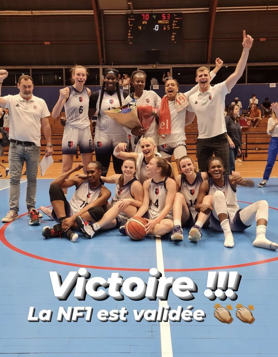 💙❤️Le Stade Français Basket est en NF1 !

Très fière pour le club, après des années d'échecs aux portes de la montée.

Très fière de cette équipe pour son caractère et sa détermination.

Et très fière, à titre personnel, de ce retour gagnant après 4 années éloignée des parquets.