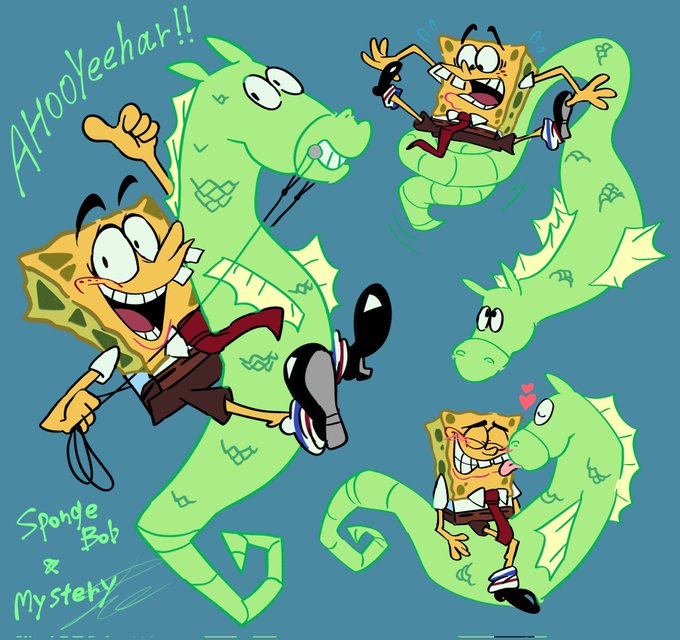My favorite animal is HORSE🐴, and Seahorse (MYSTERY) is also a particular favorite character, to tell the truth. I hope that once again she and Spongebob will reunite and gallop across the prairie.🤠 