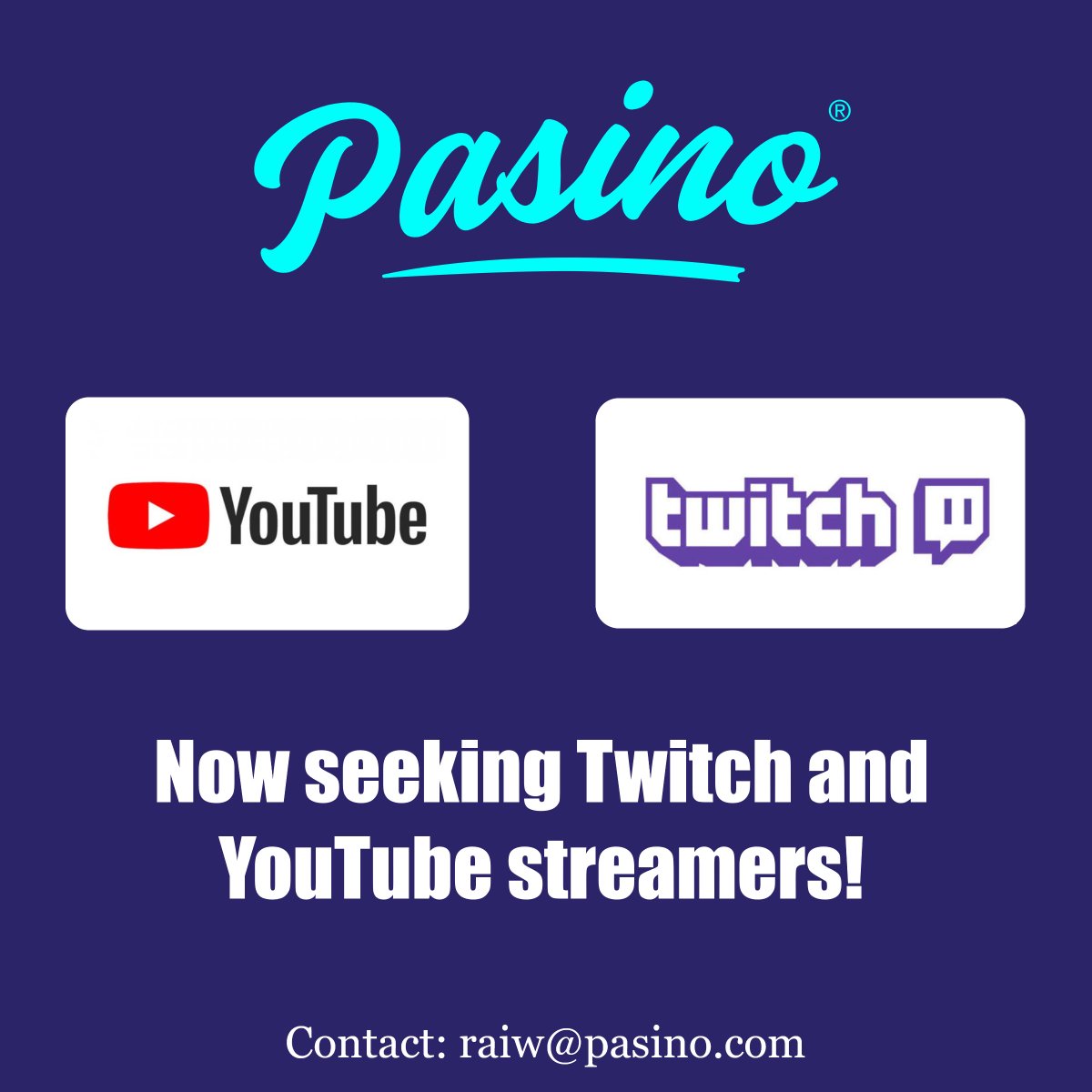 PasinoCom's tweet photo. Now interviewing Streamers!

Eligible Applicants:

🔹100+ average live viewers on #Twitch/YouTube streams
🔹History of casino related content
🔹Content creators on multiple platforms (YT videos/shorts, Insta, Tiktok, Twitter)
🔹Affiliate History from past casinos

Contact info 👇 https://t.co/Xsxgr71uPI