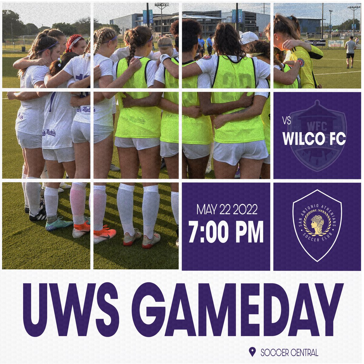 There’s no place like home!

We open our @UWSsoccer home schedule TONIGHT at Soccer Central! We hope to see you there with the <a href="/Crocketteers/">Crocketteers</a> to support our squad 👊🏼

🏟️: @soccercentralsa 
📺: mycujoo.tv/view/event/cl3…
🎟️: Admission is free!

#AthenaFamily <a href="/UWSSoccer/">United Women's Soccer (UWS)</a>