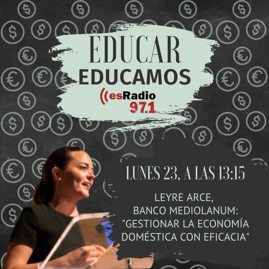 VickyFerrerColl's tweet image. 💰¿Qué capacidad de ahorro tenemos?¿Es posible ahorrar con la subida de precios?¿Cómo educamos a los hijos en la gestión del dinero? Mañana vamos a plantear todas estas preguntas sobre la gestión de la economía doméstica a @leyrearce en #EducarEducamos
👉🏻Lunes,13:15 @esRadio971