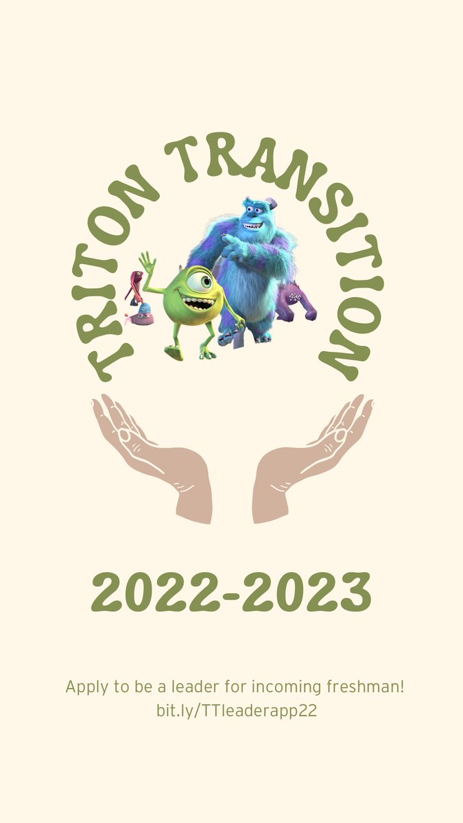 Are you an incoming junior or senior that would be a great mentor for incoming freshman? Apply to be a Triton Transition leader today! bit.ly/TTleaderapp22