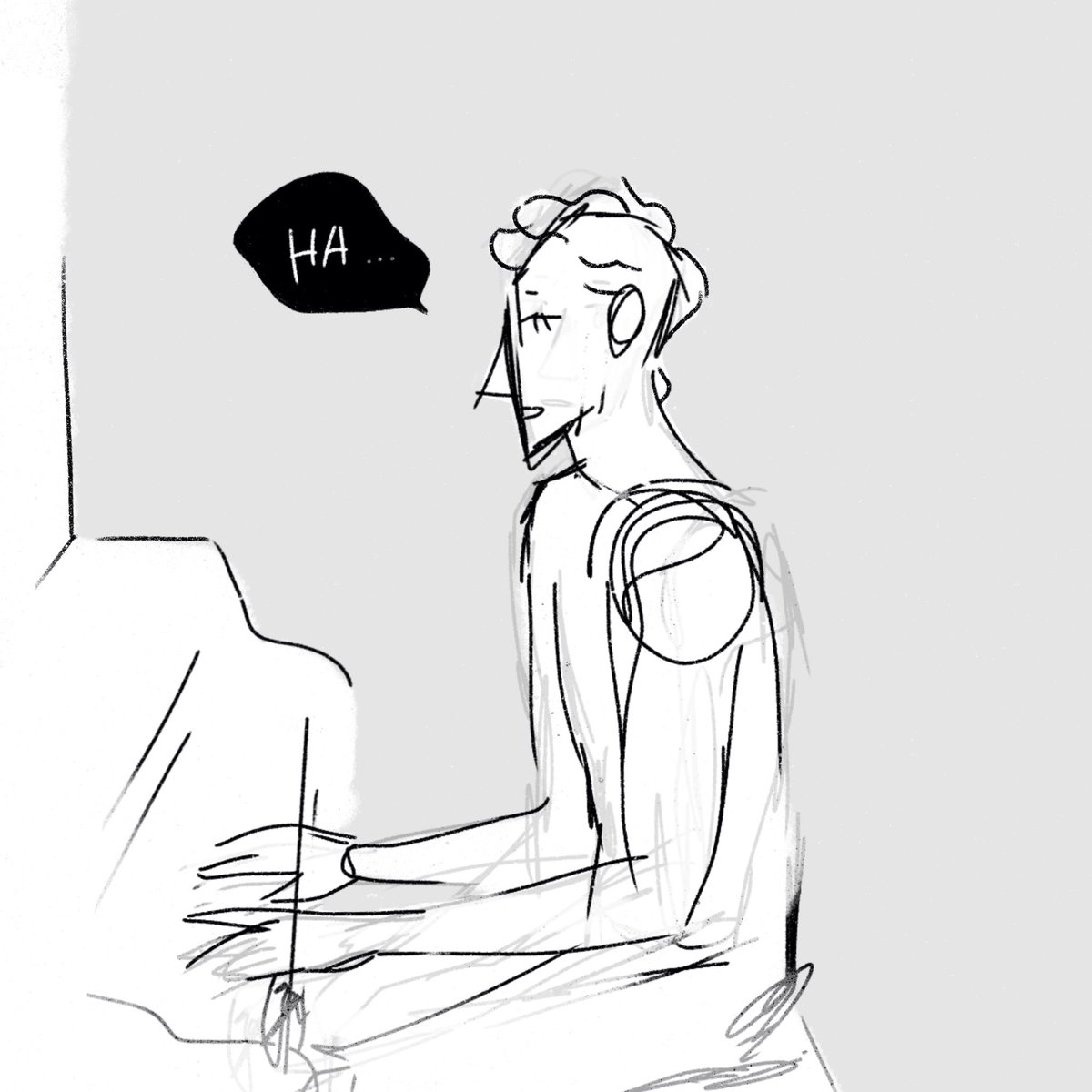 doubleklover's tweet photo. The air is filled with loud, cheerful chatter coming from the other room. Snippets of conversations reach his ears, but his brain is completely numb.

@Procreate
#anxiety #mentalhealth 
#lgbt #lgbtq #lgbtart #queerart 
#comics #originalstory #CharlieAndEl
#sketch #art #procreate https://t.co/756faZsRXM