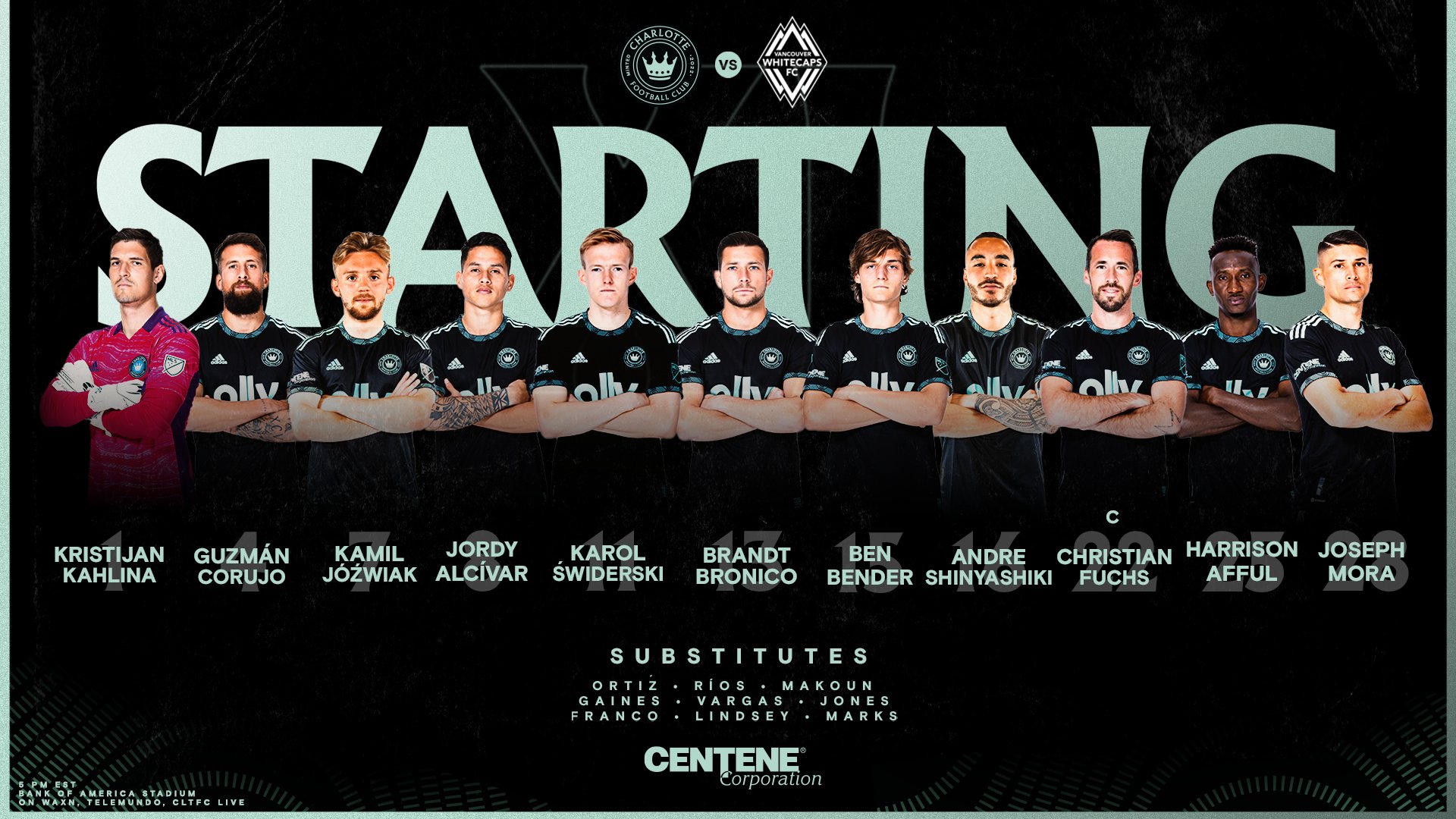 Charlotte FC on Twitter: "Starting XI ready for battle 💪 #ForTheCrown