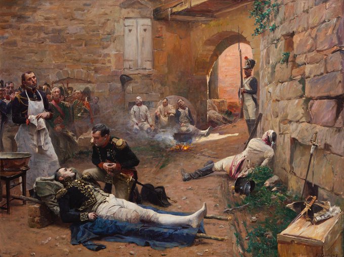1792_1815's tweet photo. 22 mai 1809 Fin de la bataille d’#Essling (ou bataille d’#Aspern), commencée le 21. Elle oppose dans la banlieue de Vienne les Français aux Autrichiens, commandés par Charles-Louis d’Autriche. Le maréchal #Lannes y est mortellement blessé. C’est une victoire tactique autrichienne https://t.co/ehNSp1AgrZ